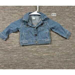 Carter's Jean Jacket Girls Size 12M Blue Denim Long Sleeve Button Up